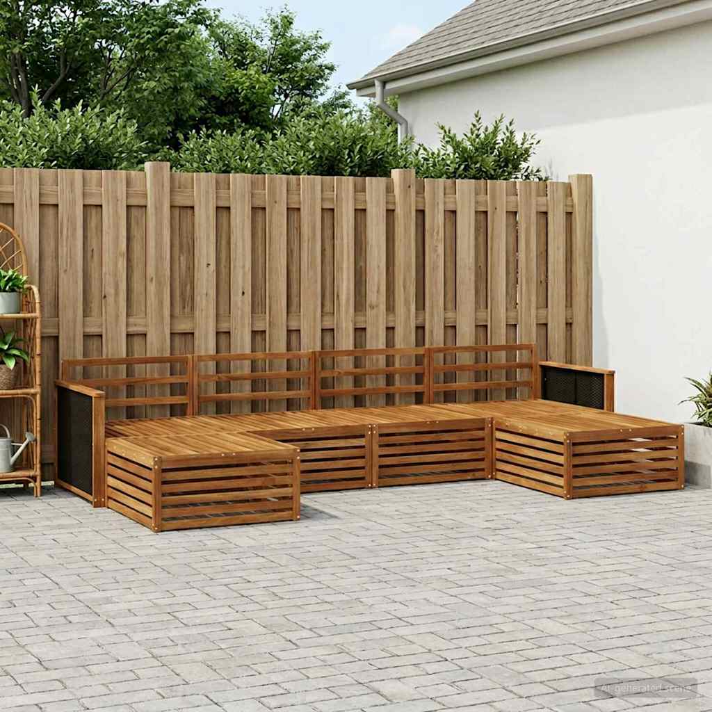 Sofa Sets 6 pcs Solid Acacia Wood