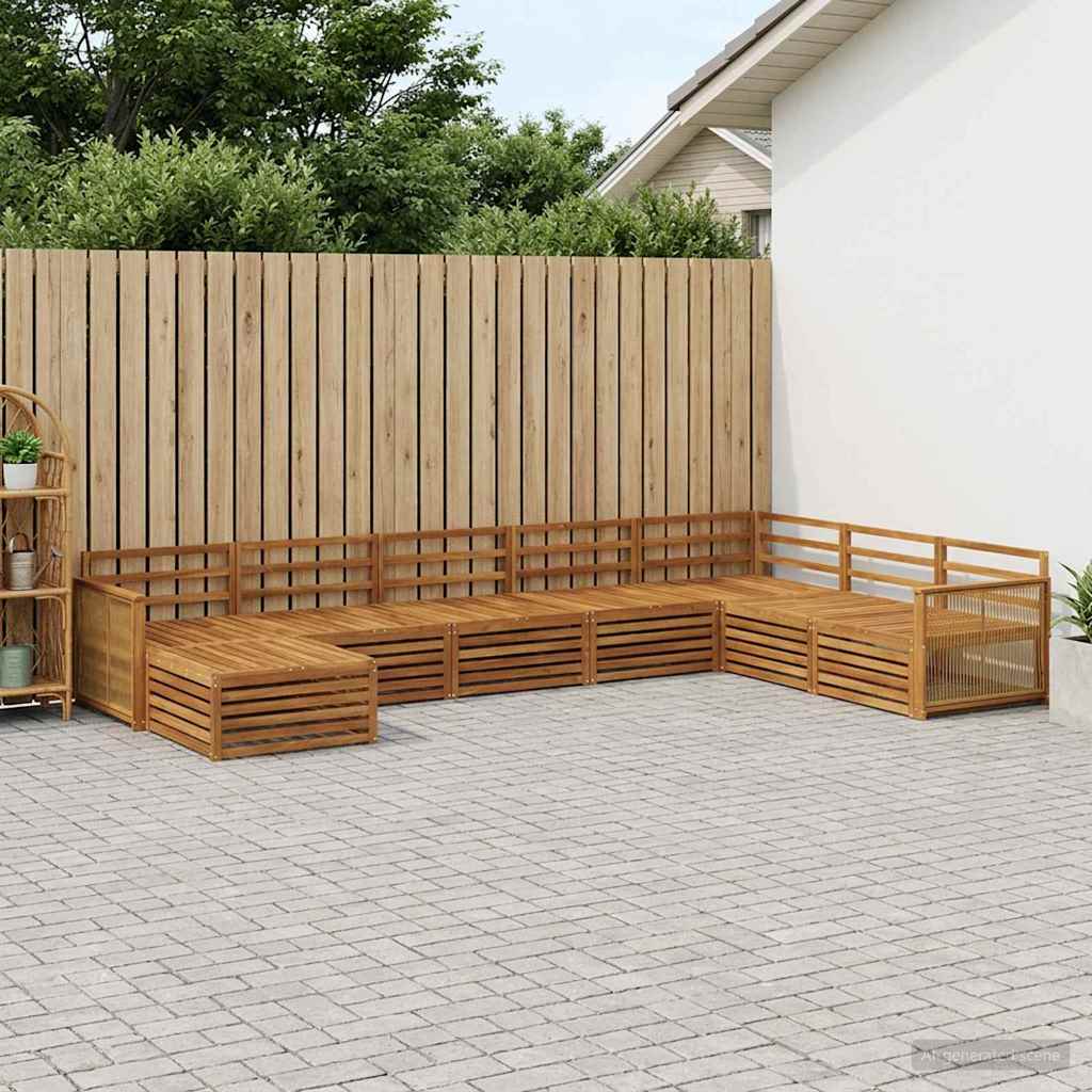 Outdoor Sofa Set 8 pcs Natural