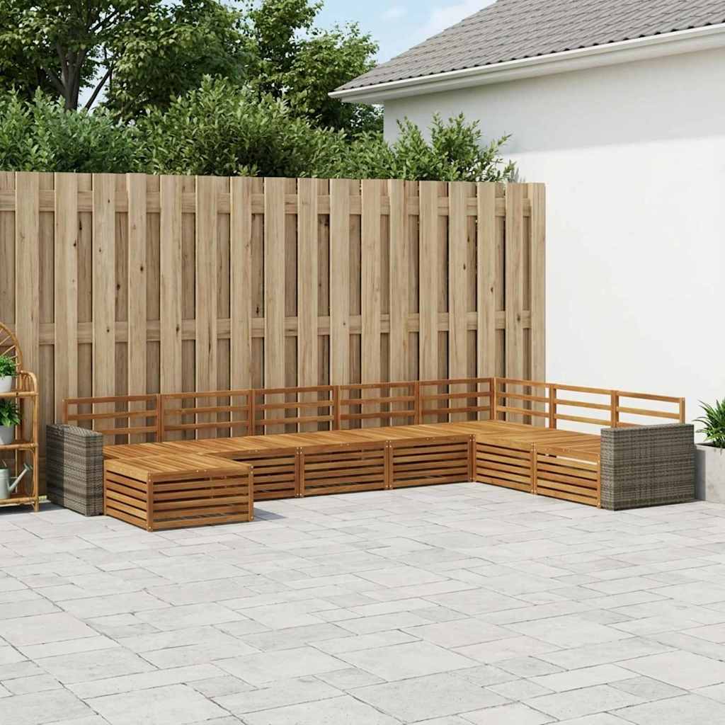 Outdoor Sofa Set 8 pcs Natural