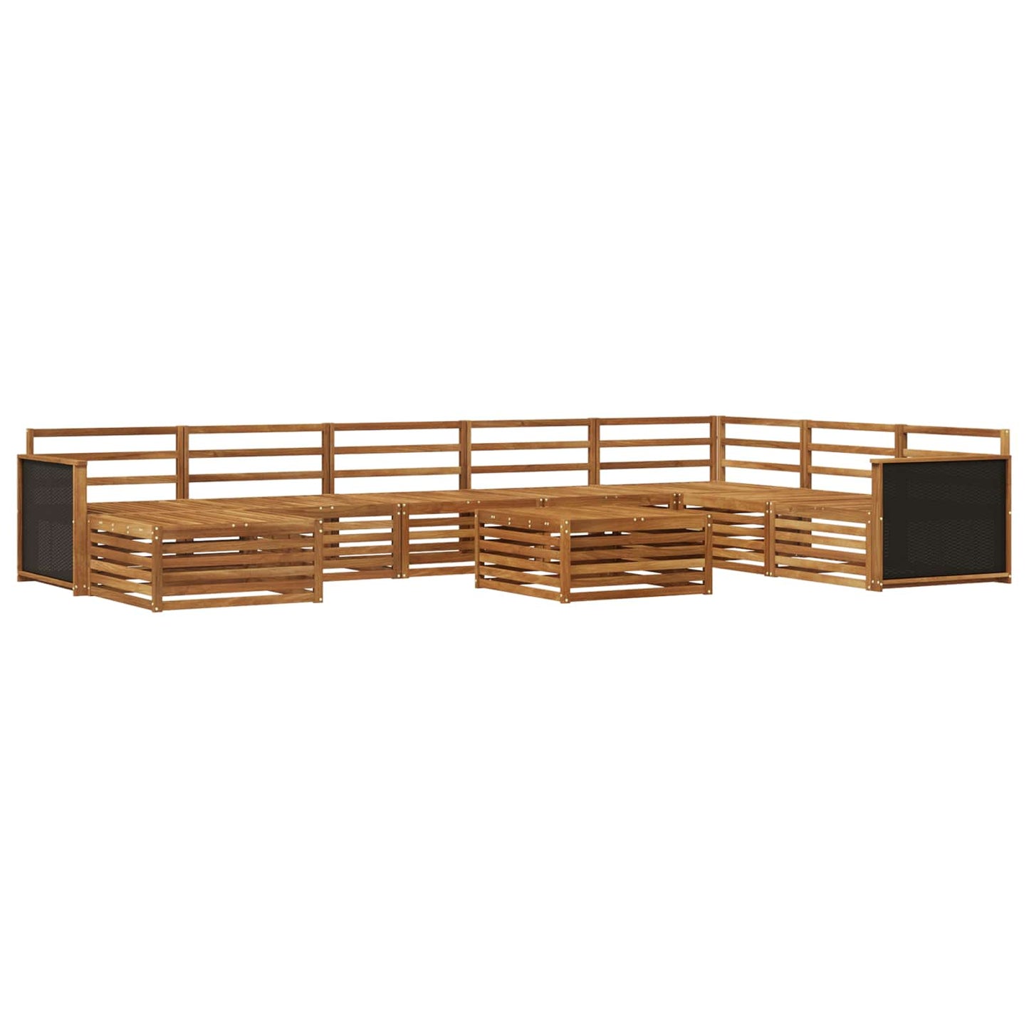 Outdoor Sofa Set 9 pcs Natural Solid Acacia Wood
