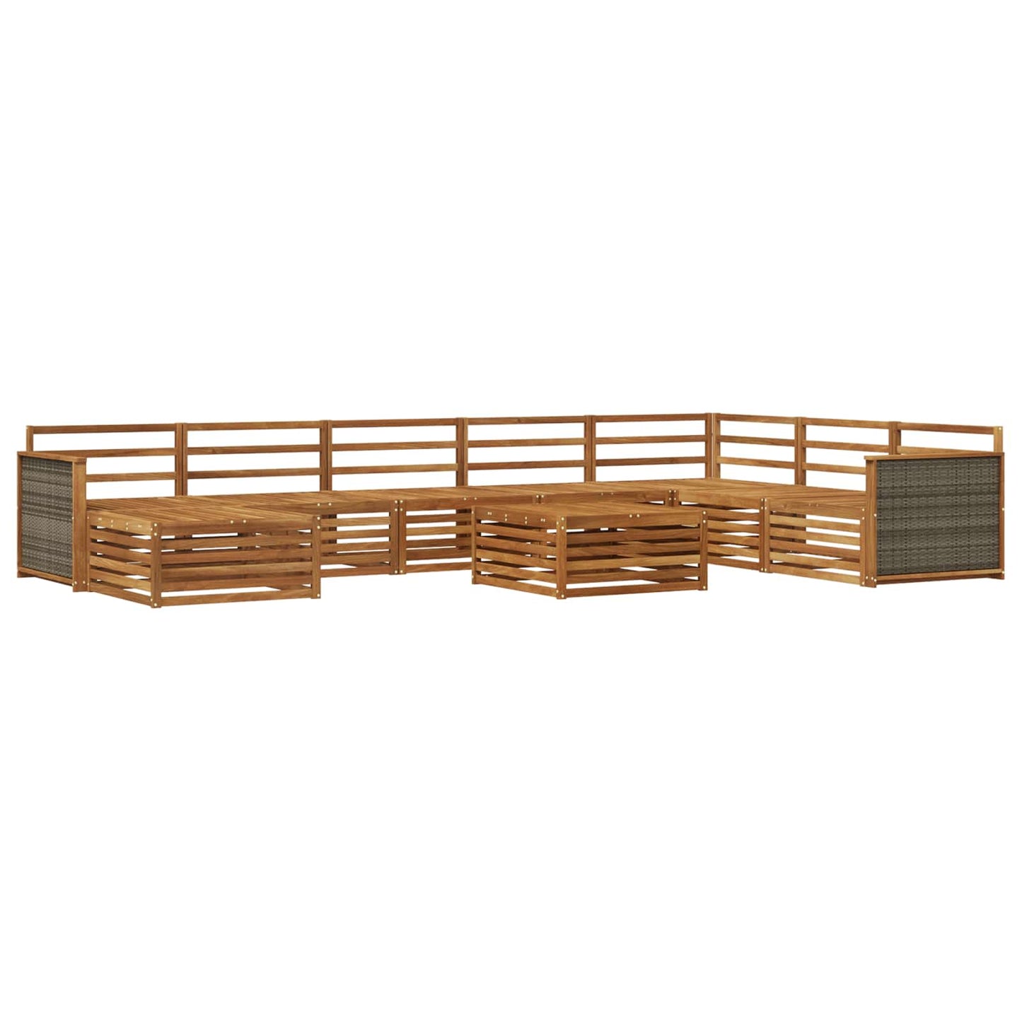 Outdoor Sofa Set 9 pcs Natural Solid Acacia Wood
