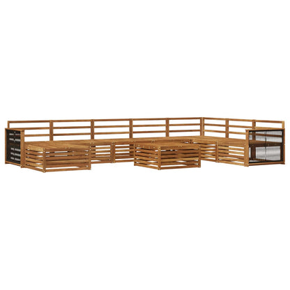 Outdoor Sofa Set 9 pcs Natural Solid Acacia Wood