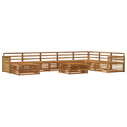 Outdoor Sofa Set 9 pcs Natural Solid Acacia Wood