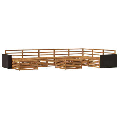 Outdoor Sofa Set 9 pcs Natural Solid Acacia Wood
