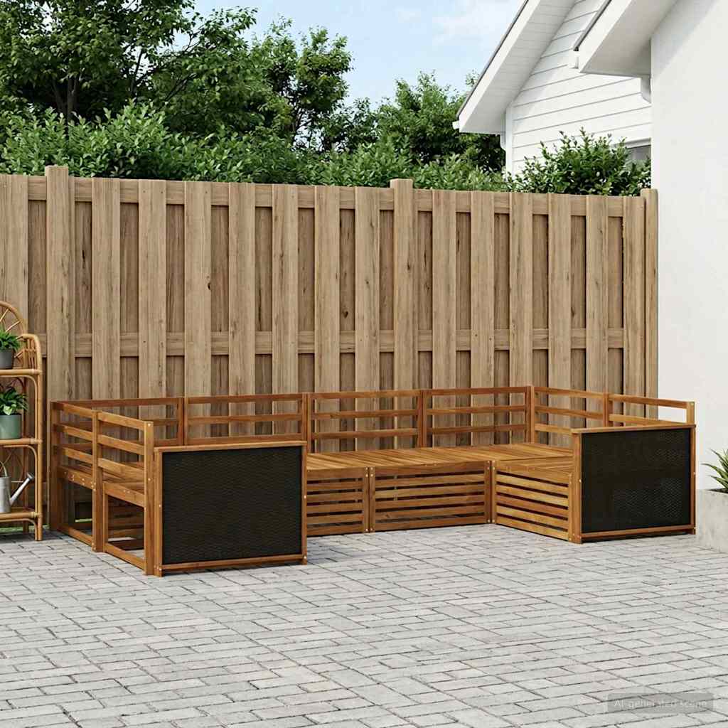Outdoor Sofa Set 6 pcs Natural
