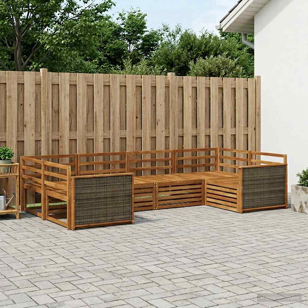 Outdoor Sofa Set 6 pcs Natural