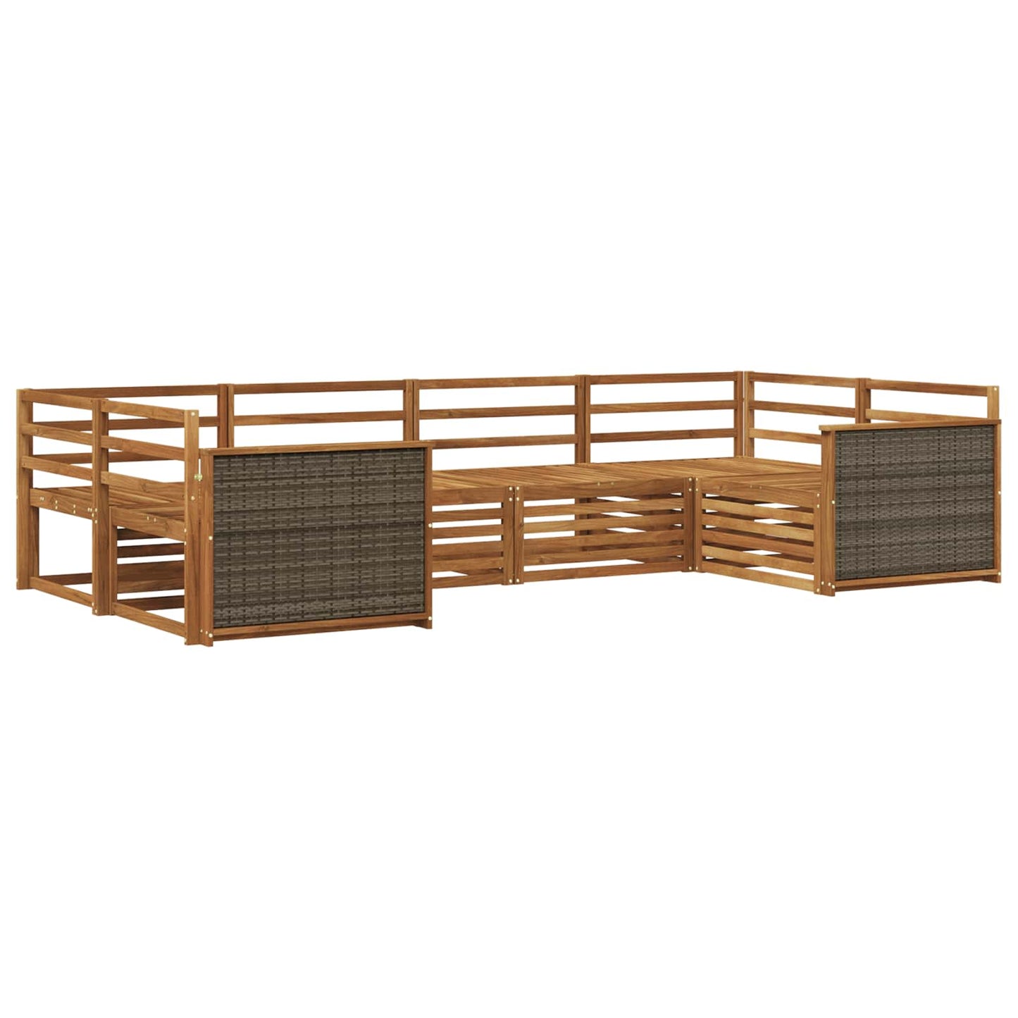 Outdoor Sofa Set 6 pcs Natural Solid Acacia Wood