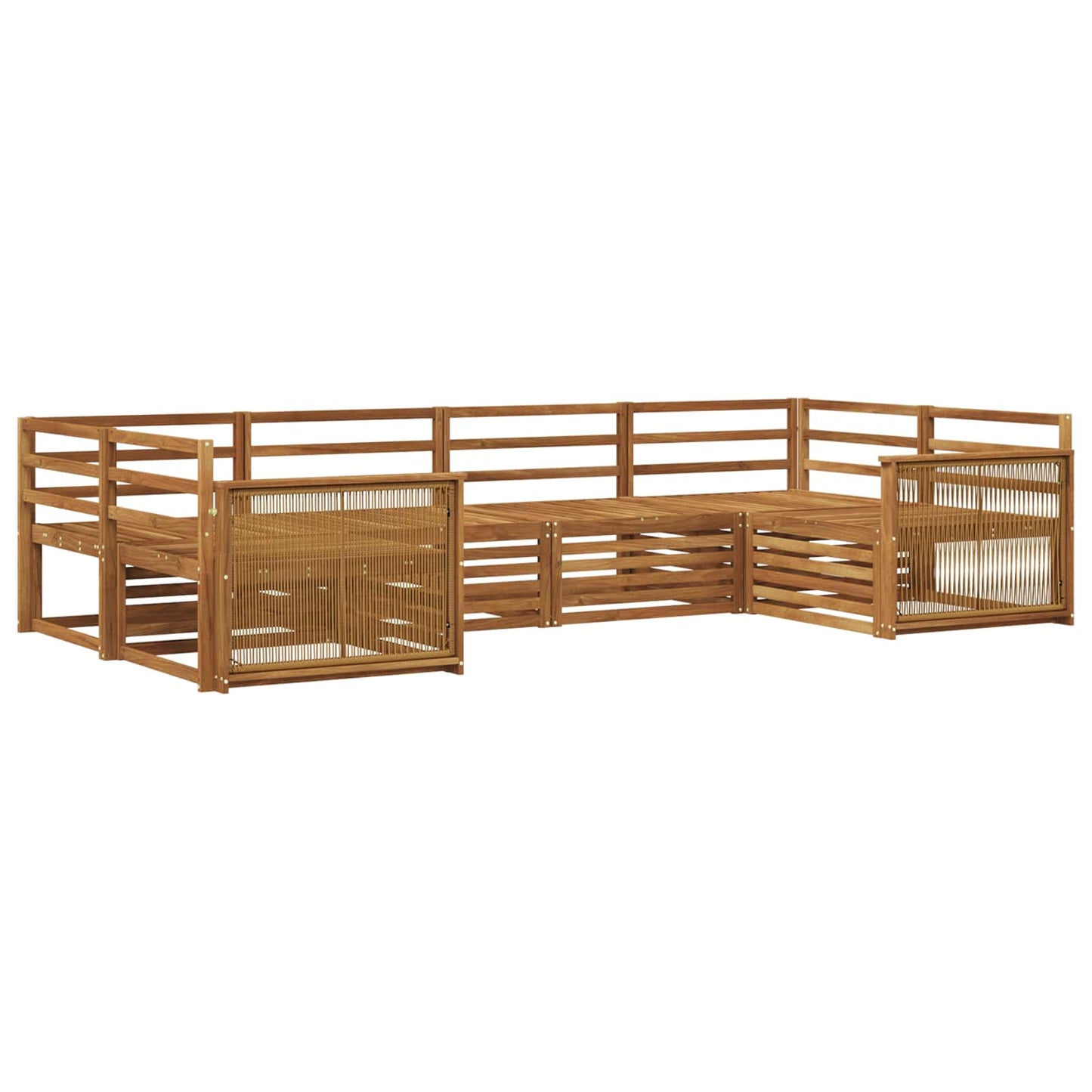 Outdoor Sofa Set 6 pcs Natural Solid Acacia Wood