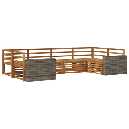 Outdoor Sofa Set 6 pcs Natural Solid Acacia Wood