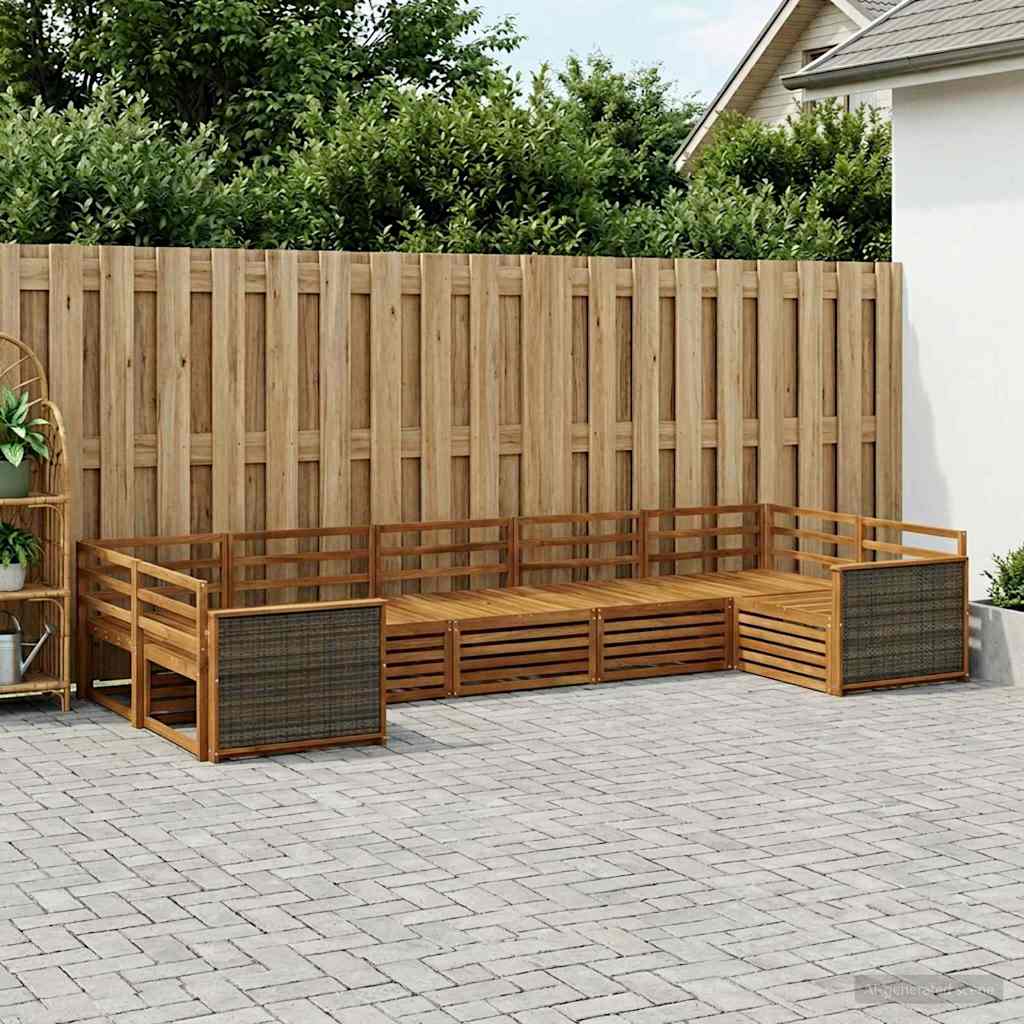 Outdoor Sofa Set 7 pcs Natural