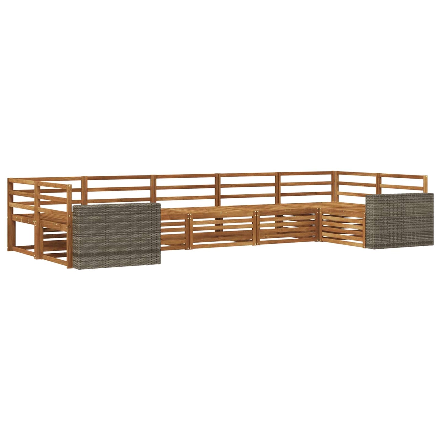 Outdoor Sofa Set 7 pcs Natural Solid Acacia Wood