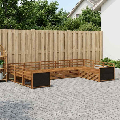 Outdoor Sofa Set 9 pcs Natural Solid Acacia Wood