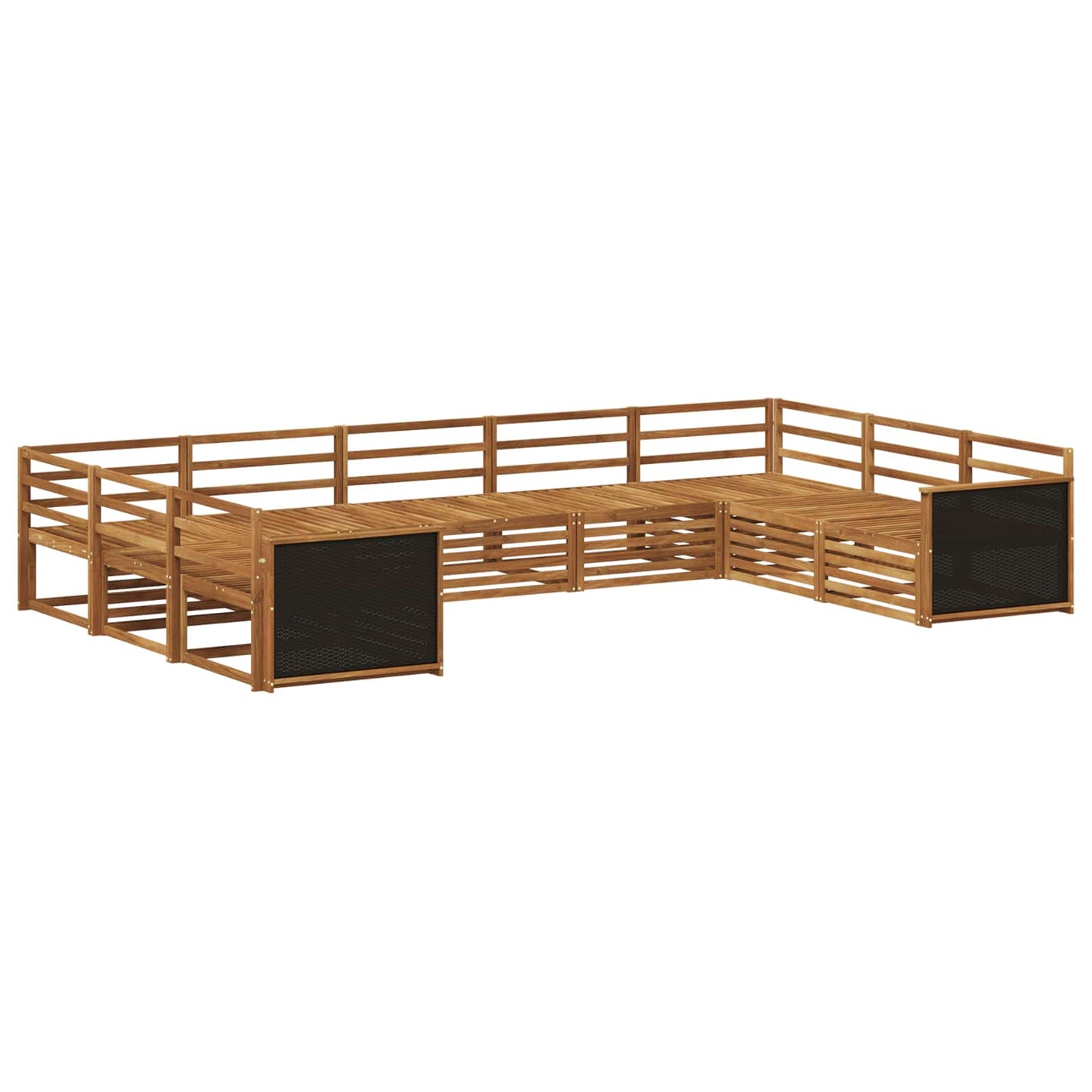 Outdoor Sofa Set 9 pcs Natural Solid Acacia Wood