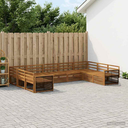 Outdoor Sofa Set 9 pcs Natural Solid Acacia Wood