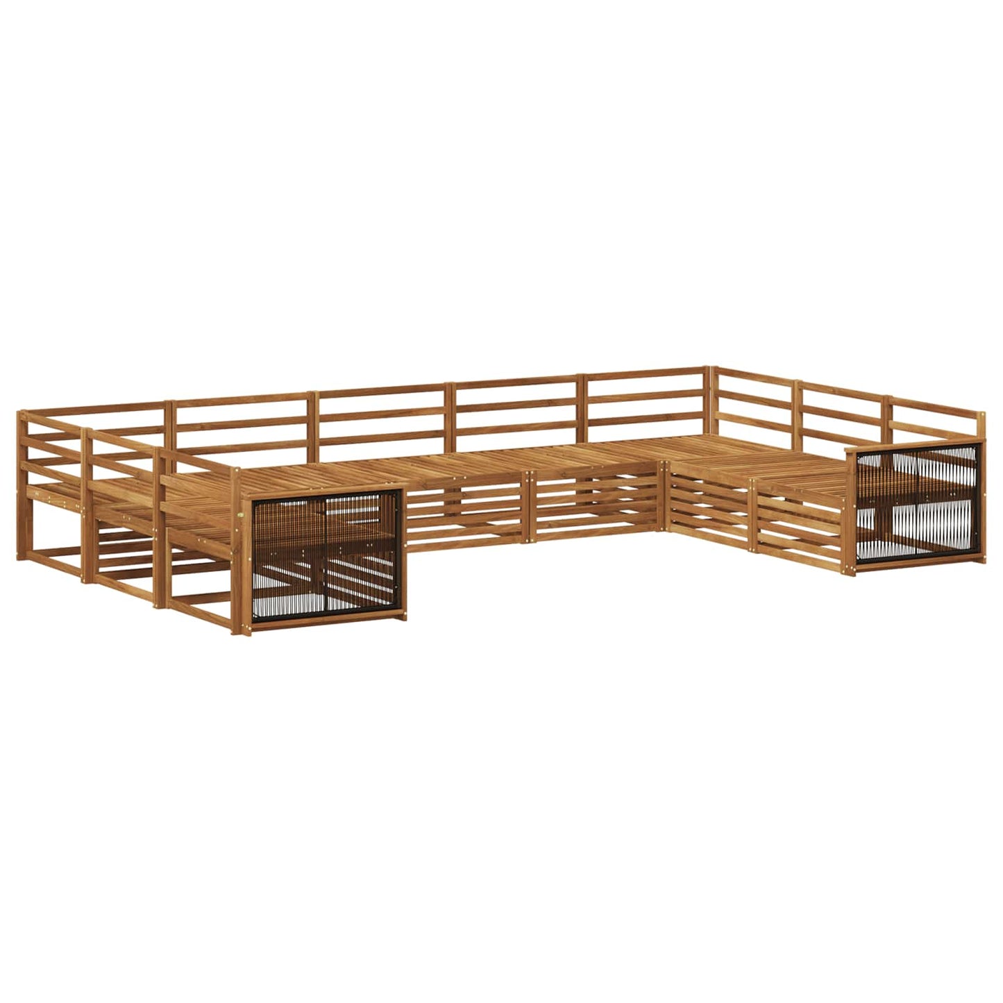 Outdoor Sofa Set 9 pcs Natural Solid Acacia Wood