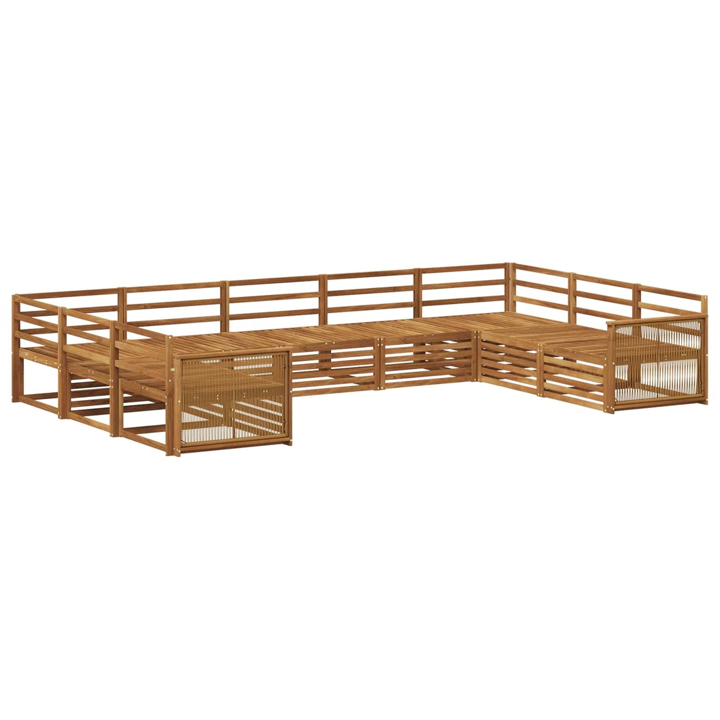 Outdoor Sofa Set 9 pcs Natural Solid Acacia Wood