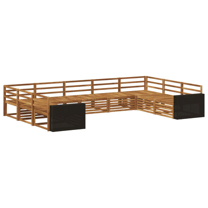 Outdoor Sofa Set 9 pcs Natural Solid Acacia Wood