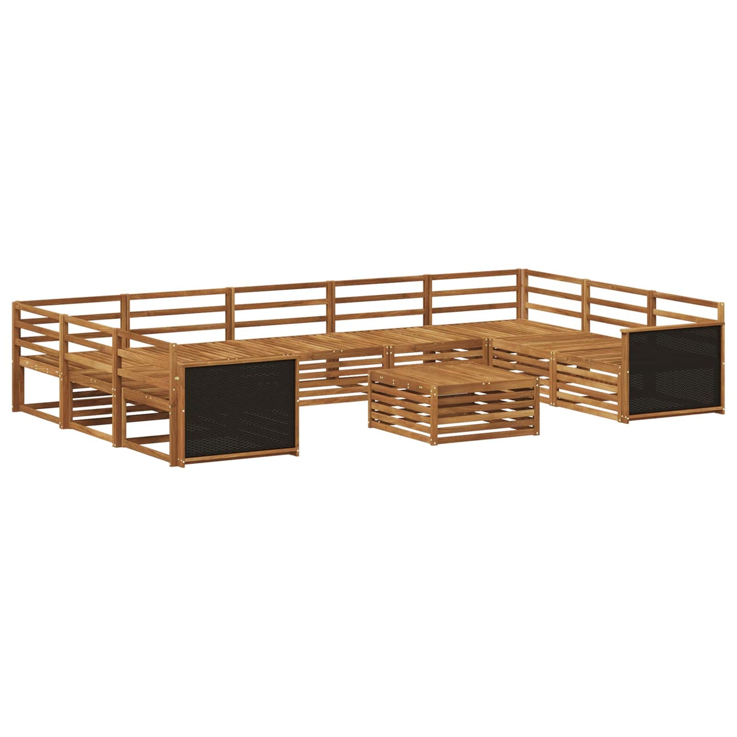 Outdoor Sofa Set 10 pcs Natural Solid Acacia Wood