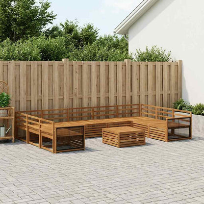 Outdoor Sofa Set 10 pcs Natural Solid Acacia Wood