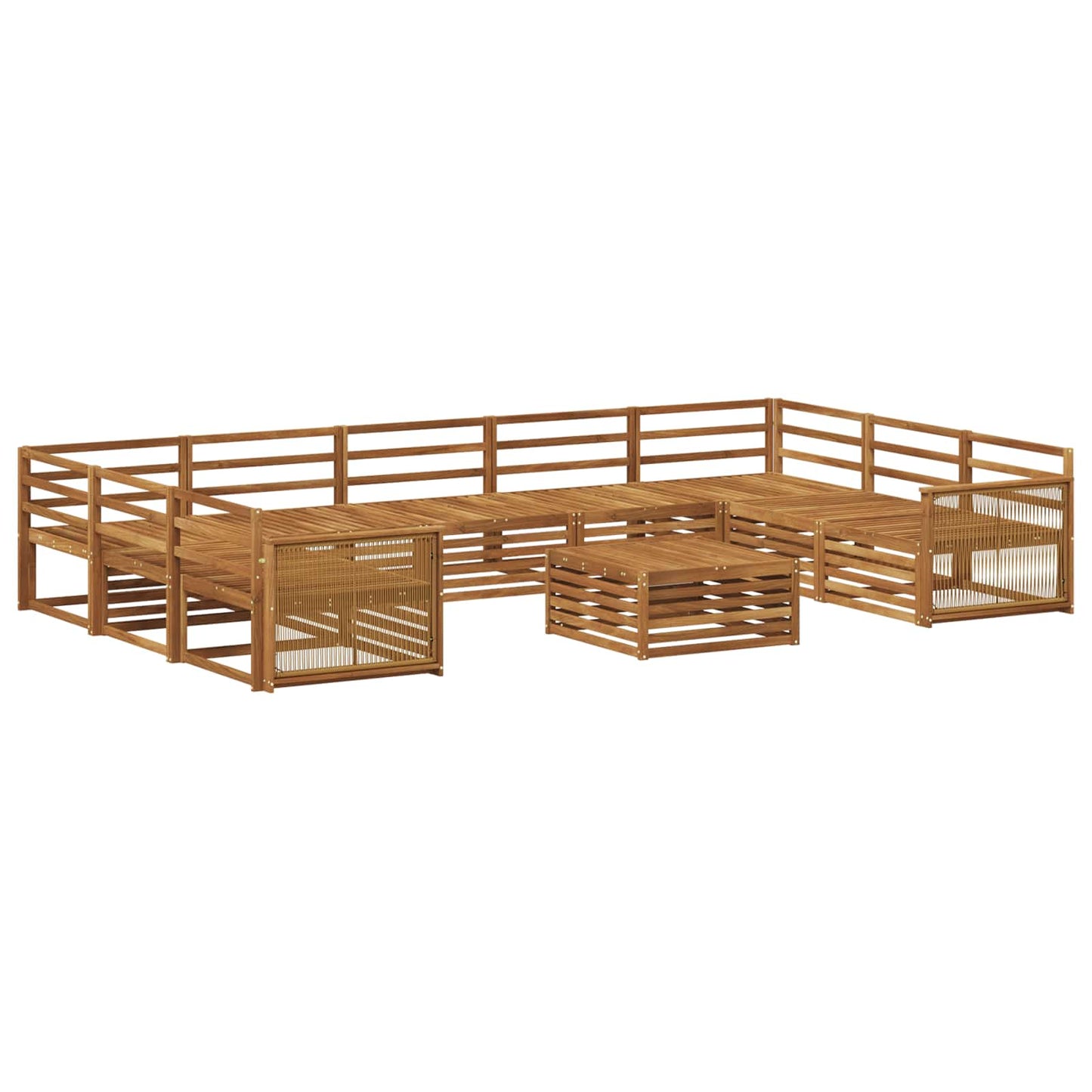 Outdoor Sofa Set 10 pcs Natural Solid Acacia Wood