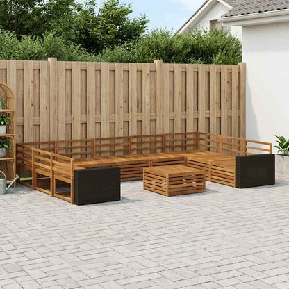 Outdoor Sofa Set 10 pcs Natural Solid Acacia Wood
