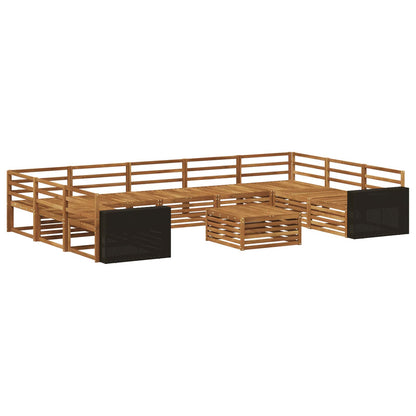 Outdoor Sofa Set 10 pcs Natural Solid Acacia Wood