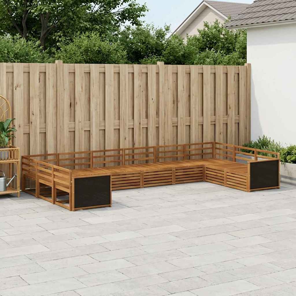 Sofa Sets 10 pcs Solid Acacia Wood
