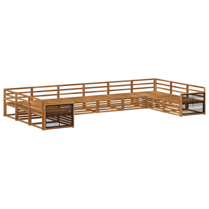 Sofa Sets 10 pcs Solid Acacia Wood