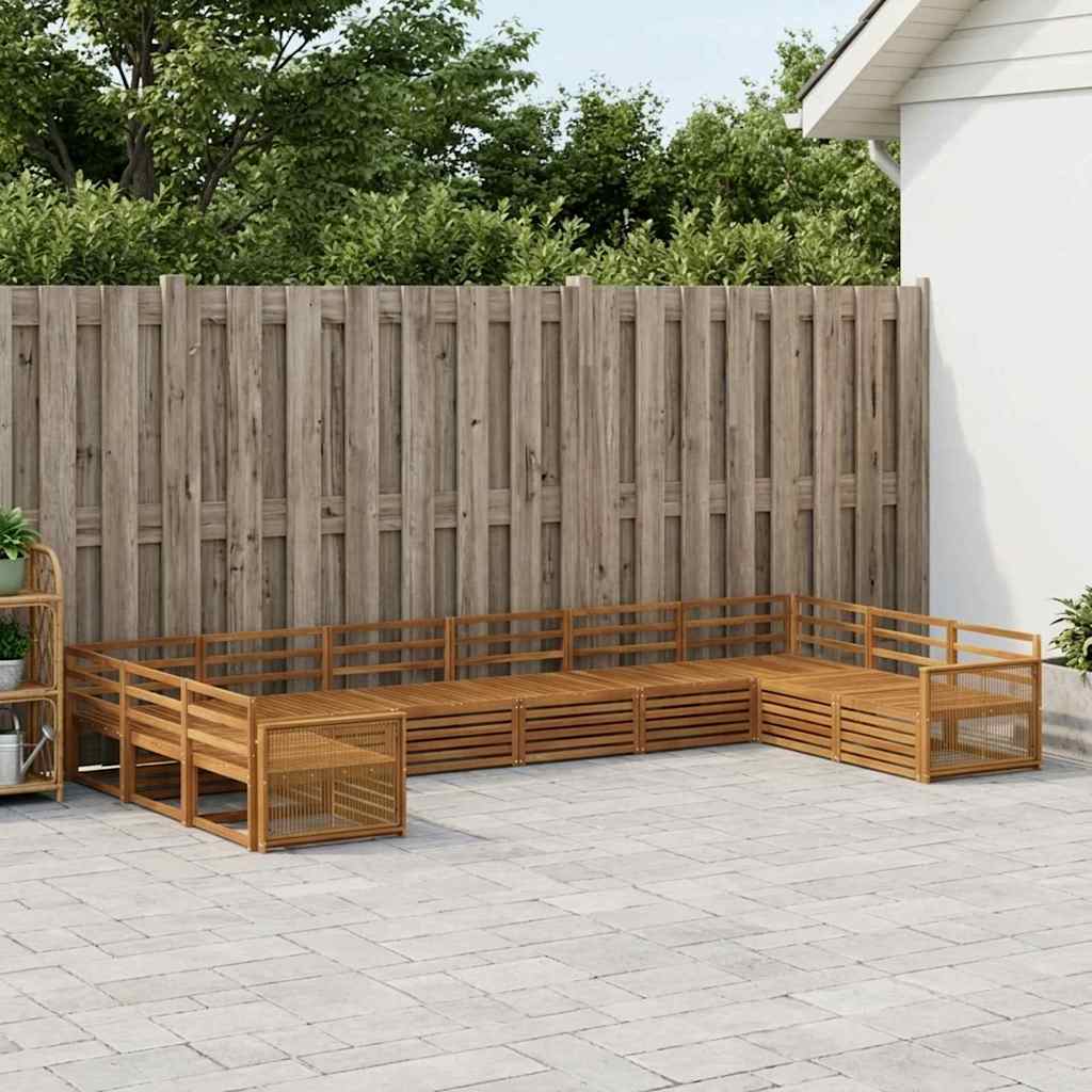Sofa Sets 10 pcs Solid Acacia Wood