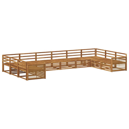 Sofa Sets 10 pcs Solid Acacia Wood