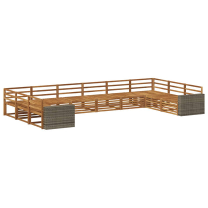 Sofa Sets 10 pcs Solid Acacia Wood