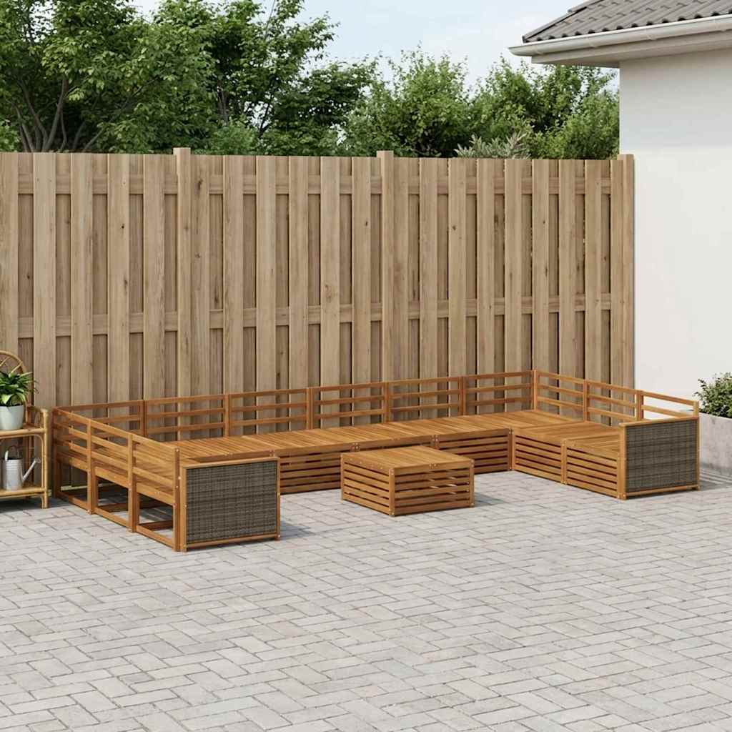 Sofa Sets 11 pcs Solid Acacia Wood