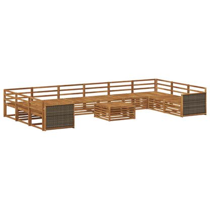 Sofa Sets 11 pcs Solid Acacia Wood