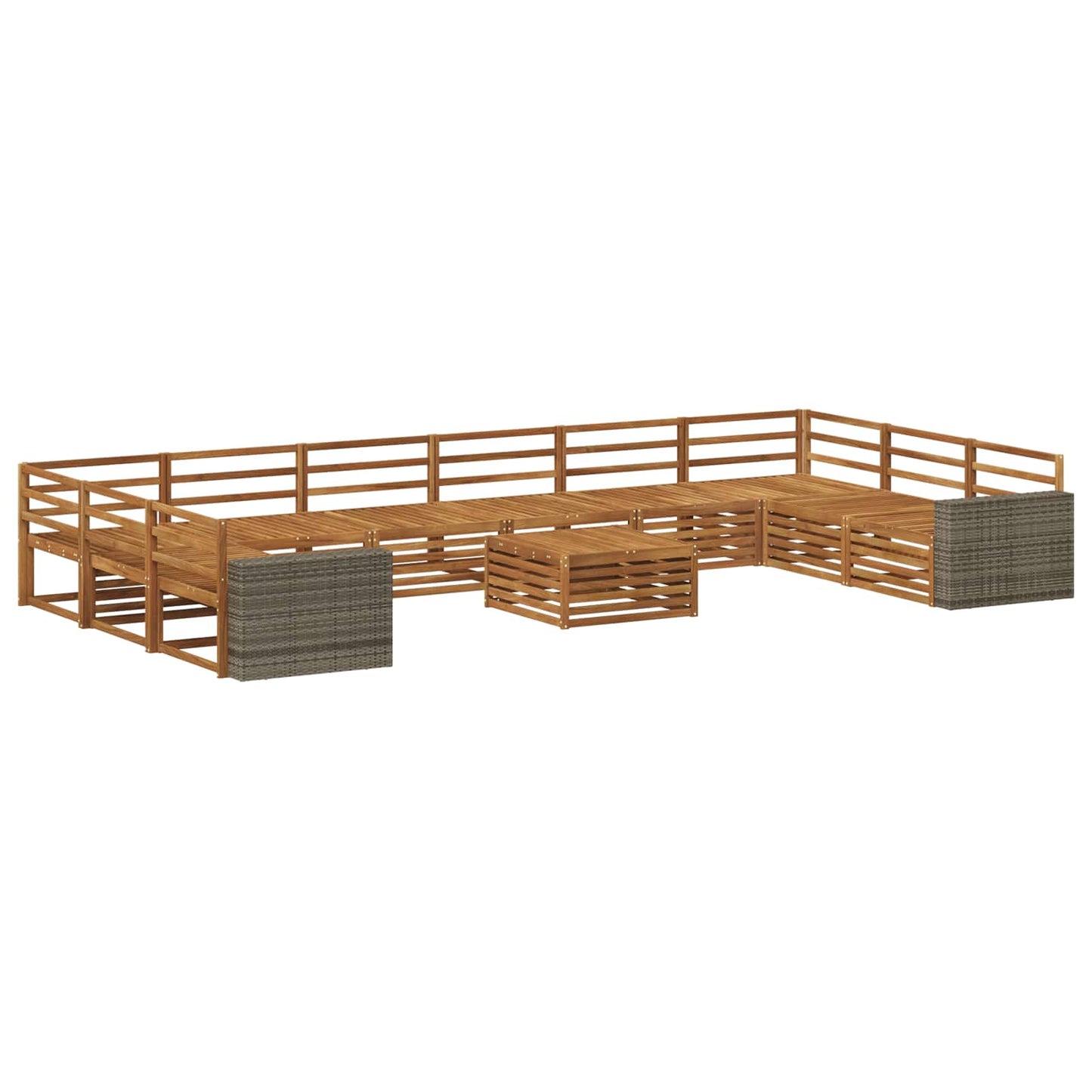 Sofa Sets 11 pcs Solid Acacia Wood