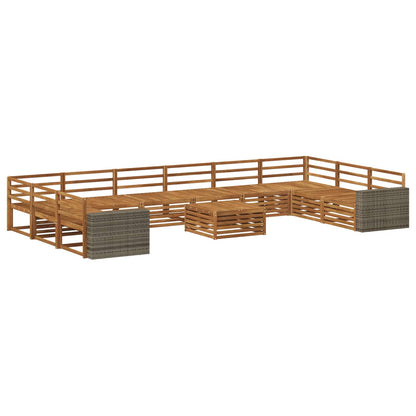 Sofa Sets 11 pcs Solid Acacia Wood