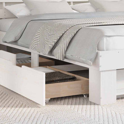 Bed Frame with Headboard White 180 x 200 cm Solid Pine Wood