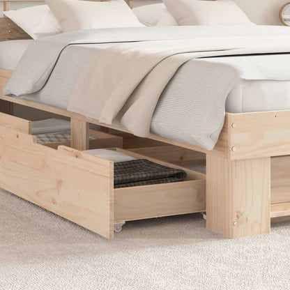 Bed Frame with Headboard Brown 160 x 200 cm Solid Pine Wood