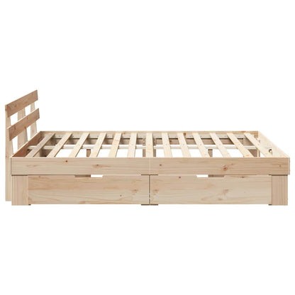 Bed Frame with Headboard Brown 160 x 200 cm Solid Pine Wood