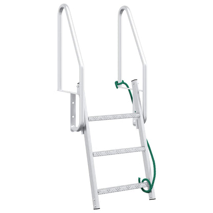 3-Step Dock Ladder Silver 58 x 77 x 144 cm Aluminium
