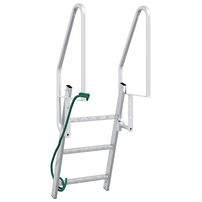 3-Step Dock Ladder Silver 58 x 77 x 144 cm Aluminium