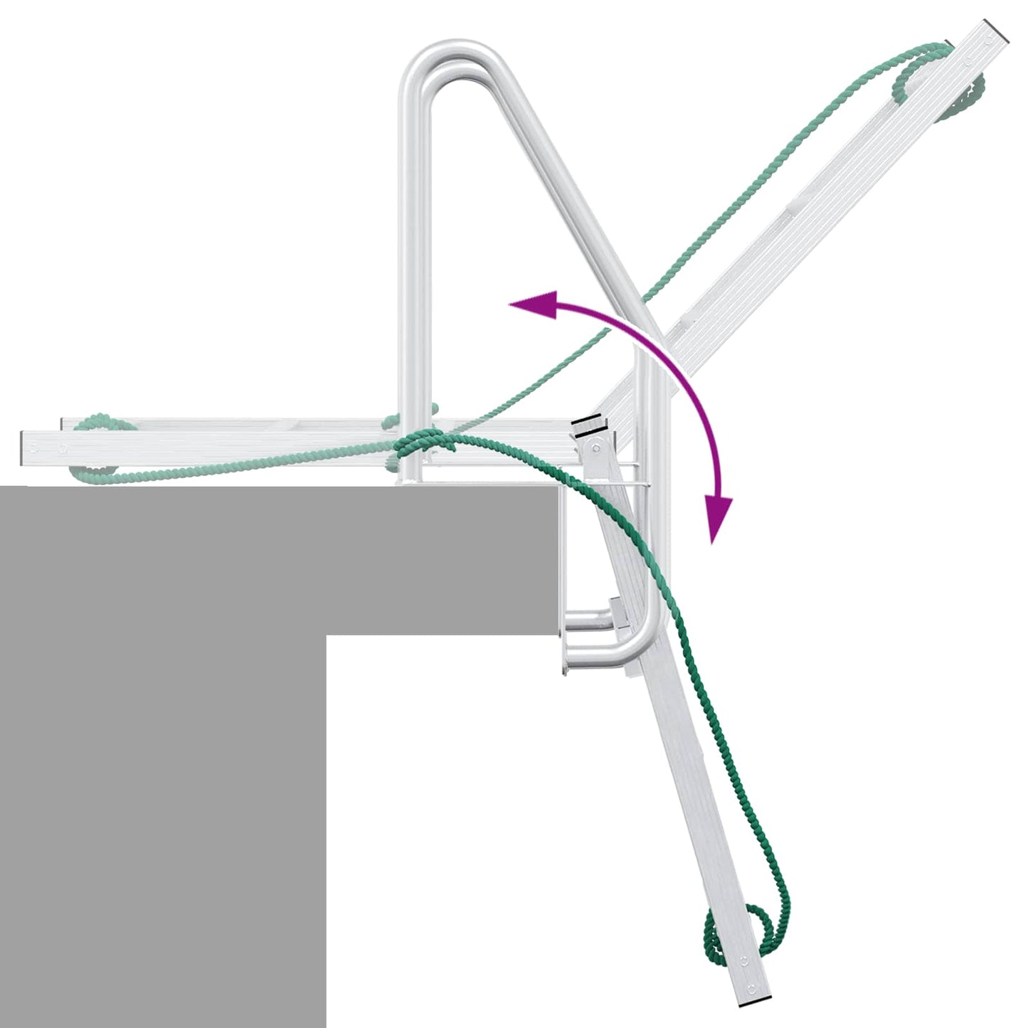 3-Step Dock Ladder Silver 58 x 77 x 144 cm Aluminium