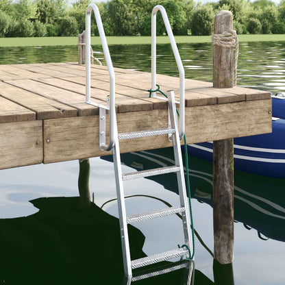 4-Step Dock Ladder Silver 58 x 77 x 166 cm Aluminium