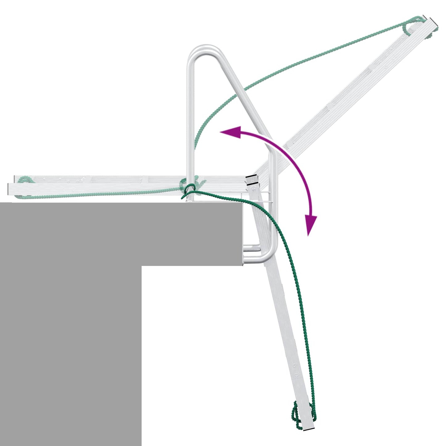 4-Step Dock Ladder Silver 58 x 77 x 166 cm Aluminium