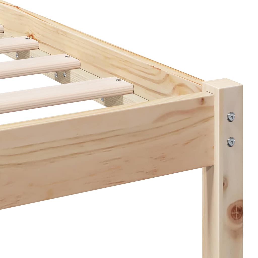 Bed Frame with Headboard Brown 160 x 200 cm Solid Pine Wood