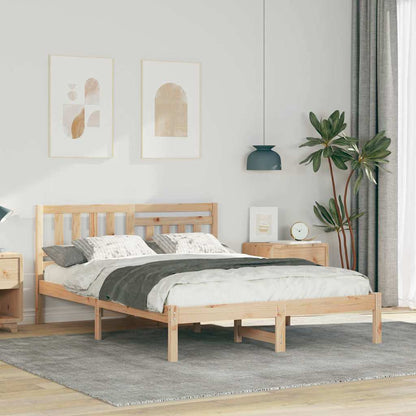 Bed Frame with Headboard Brown 120 x 200 cm Solid Pine Wood