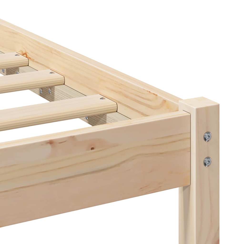 Bed Frame with Headboard Brown 140 x 190 cm Solid Pine Wood