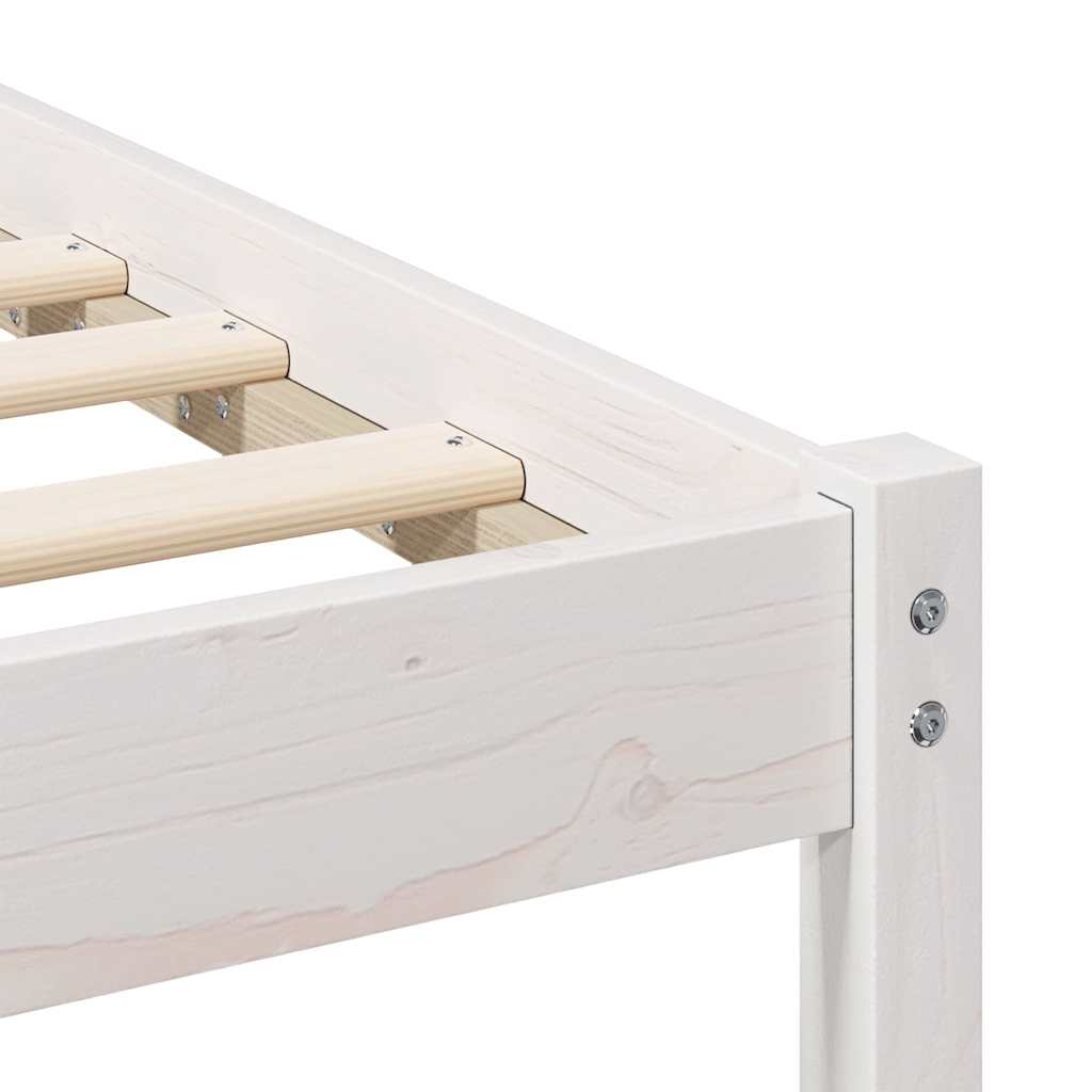 Bed Frame with Headboard White 120 x 190 cm Solid Pine Wood