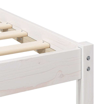 Bed Frame with Headboard White 120 x 190 cm Solid Pine Wood