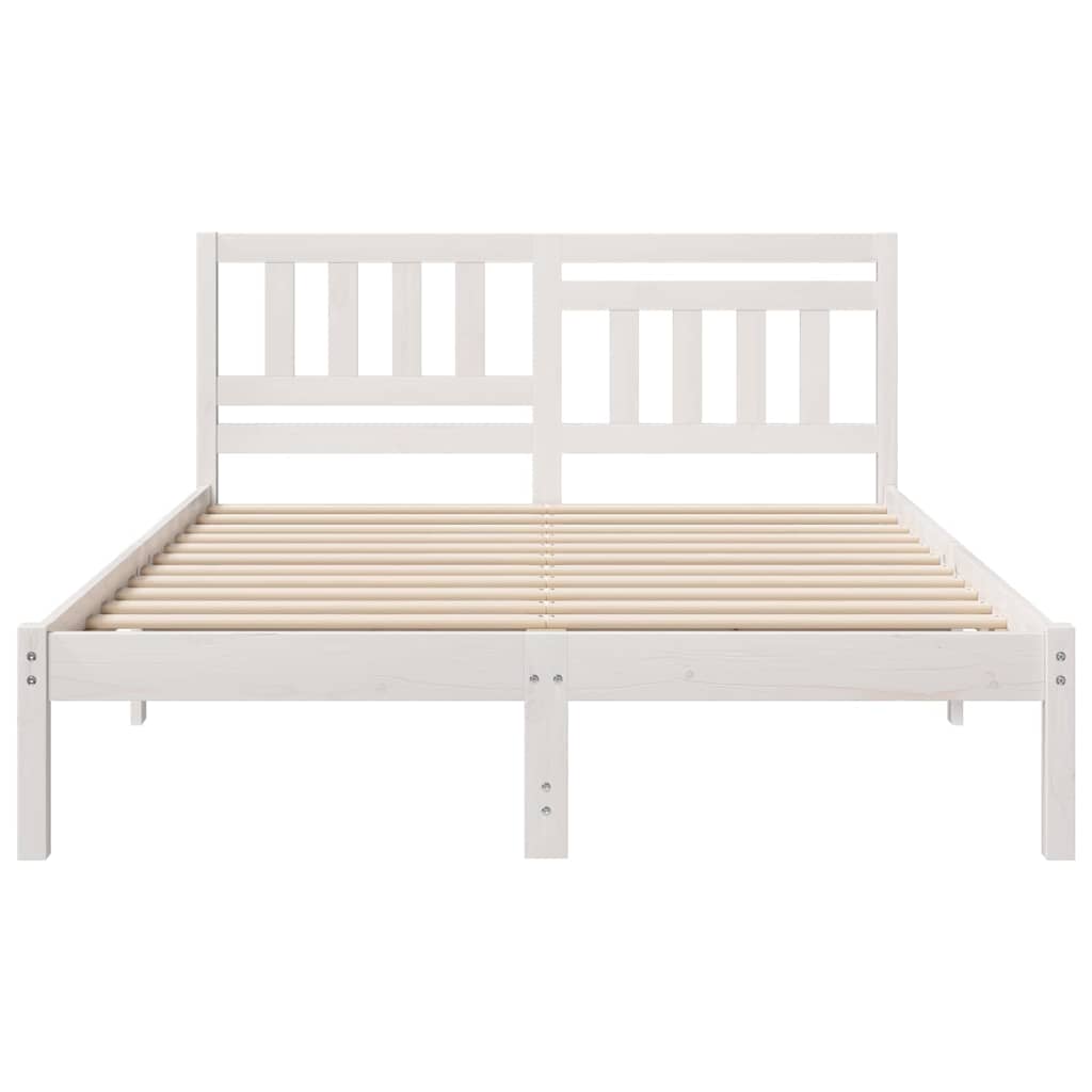 Bed Frame with Headboard White 120 x 190 cm Solid Pine Wood