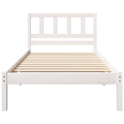 Bed Frame with Headboard White 80 x 200 cm Solid Pine Wood